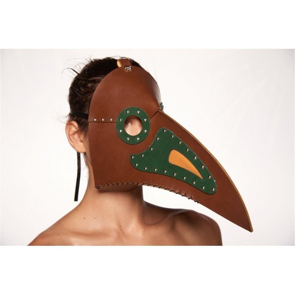 Kayso Long Birdman Nose Masquerade Mask Brown LTM010BRW